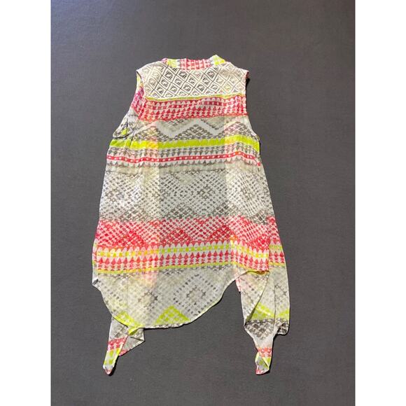 Chico’s Open Front Sheer Layering Cardigan Size 1 (10) Romantic Boho Sleeveless - Picture 5 of 6
